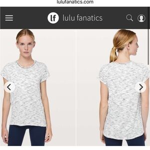 Lululemon Another Mile Short Sleeve Sz 6 Tiger Space Dye Black White 622